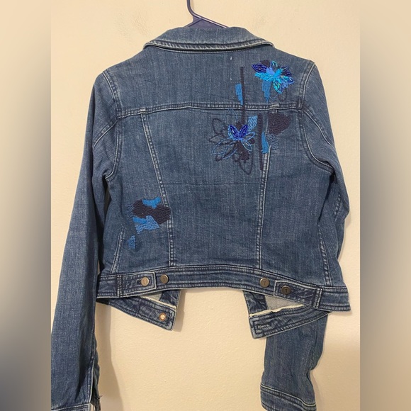 Anthropologie Pilcro and the Letterpress Denim Floral Embroidered Beaded… - Picture 11 of 11